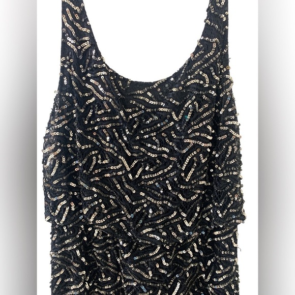 Alice + Olivia Black Gabby Embellished Sequin Blouson Dress - Picture 6 of 11